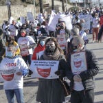 Hosteleros de Castilla-La Mancha, durante una marcha para pedir la apertura de sus locales y ayudas directas