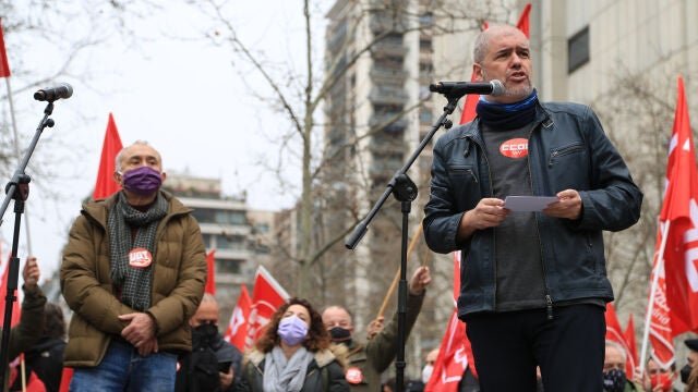 Los secretarios generales de UGT y CCOO, Pepe Álvarez y Unai Sordo