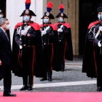 Mario Draghi a su llegada al Palazzo Chigi