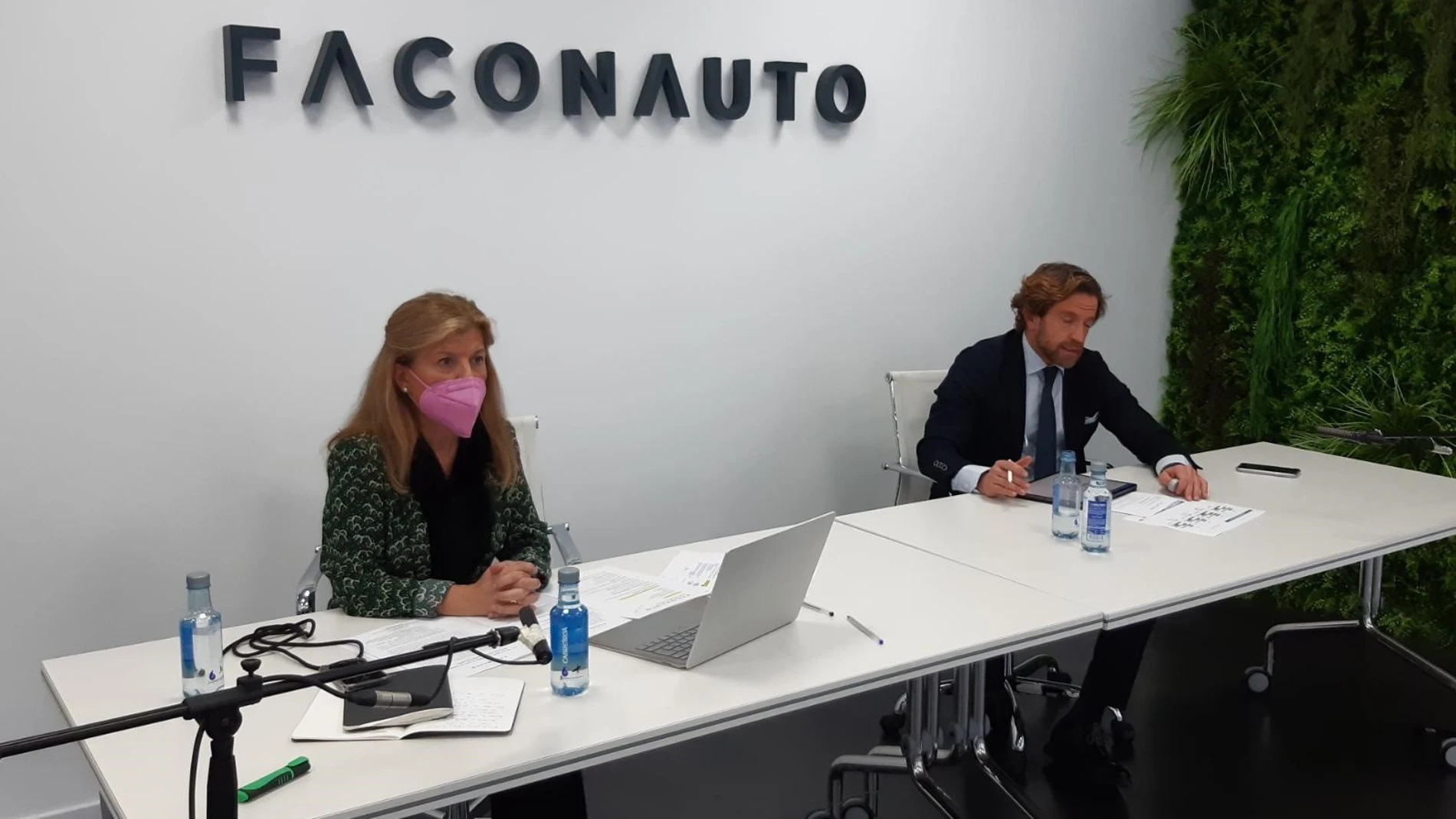 Marta Blázquez y Gerardo Pérez en la rueda de prensa del 15 de febrero.FACONAUTO15/02/2021