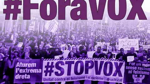 Cartel de la convocatoria contra Vox para esta tarde a las 19h