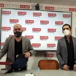 El secretario confederal de CCOO, Unai Sordo Calvo, y el secretario general de CCOO Castilla y León, Vicente Andrés, valoran la situación laboral, económica y política existente en España y la Comunidad