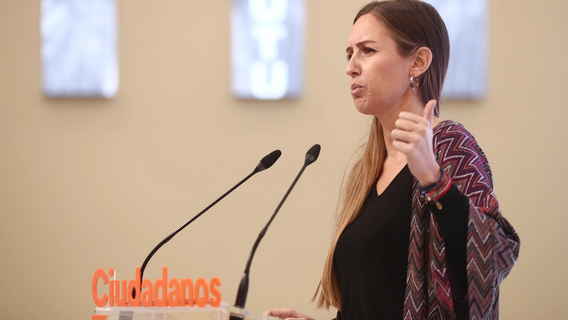 La portavoz del Comité Ejecutivo de Ciudadanos, Melisa Rodríguez en rueda de prensa