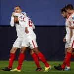 Los jugadores del Sevilla celebran el segundo gol ante Osasuna en El Sadar