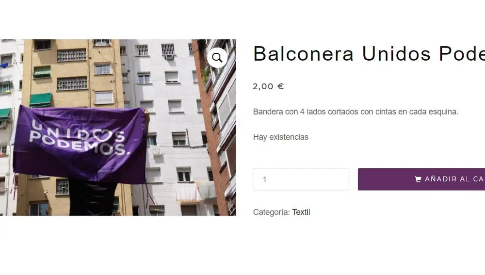 &quot;Balconera de Unidos Podemos&quot;, de la tienda online