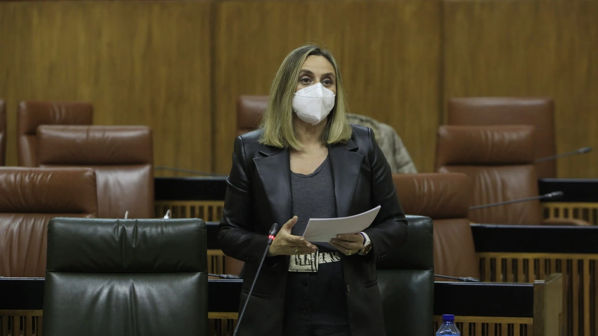 La consejera de Fomento y Vivienda, Marifrán Carazo, en una intervención parlamentaria