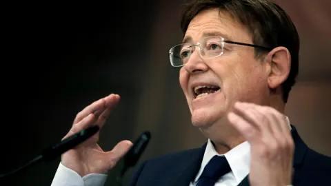 El presidente de la Generalitat, Ximo Puig, durante su comparecencia posterior a la reunión Interpartamental de la Generalitat para la Prevención y Actuación ante la covid-19