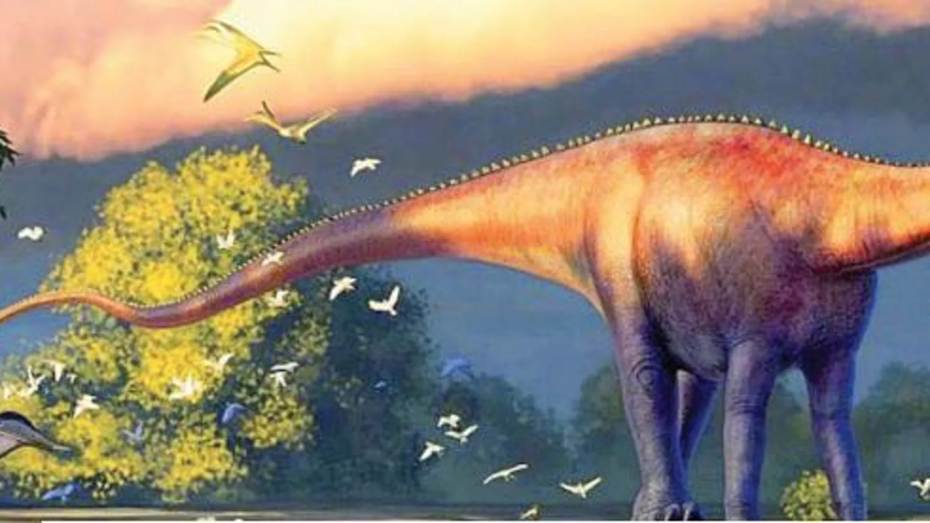 Ilustración que recrea al dinosaurio descubierto
