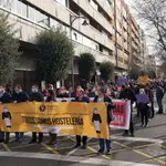 Hosteleros de Valladolid se manifiestan por la sistuación del sector como consecuencia de los cierres y limitaciones establecidos por la pandemia.EUROPA PRESS26/02/2021