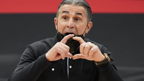 Sergio Scariolo, en pleno partido ante los Rockets de Houston