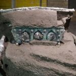 Carro romano hallado en las ruinas de Pompeya