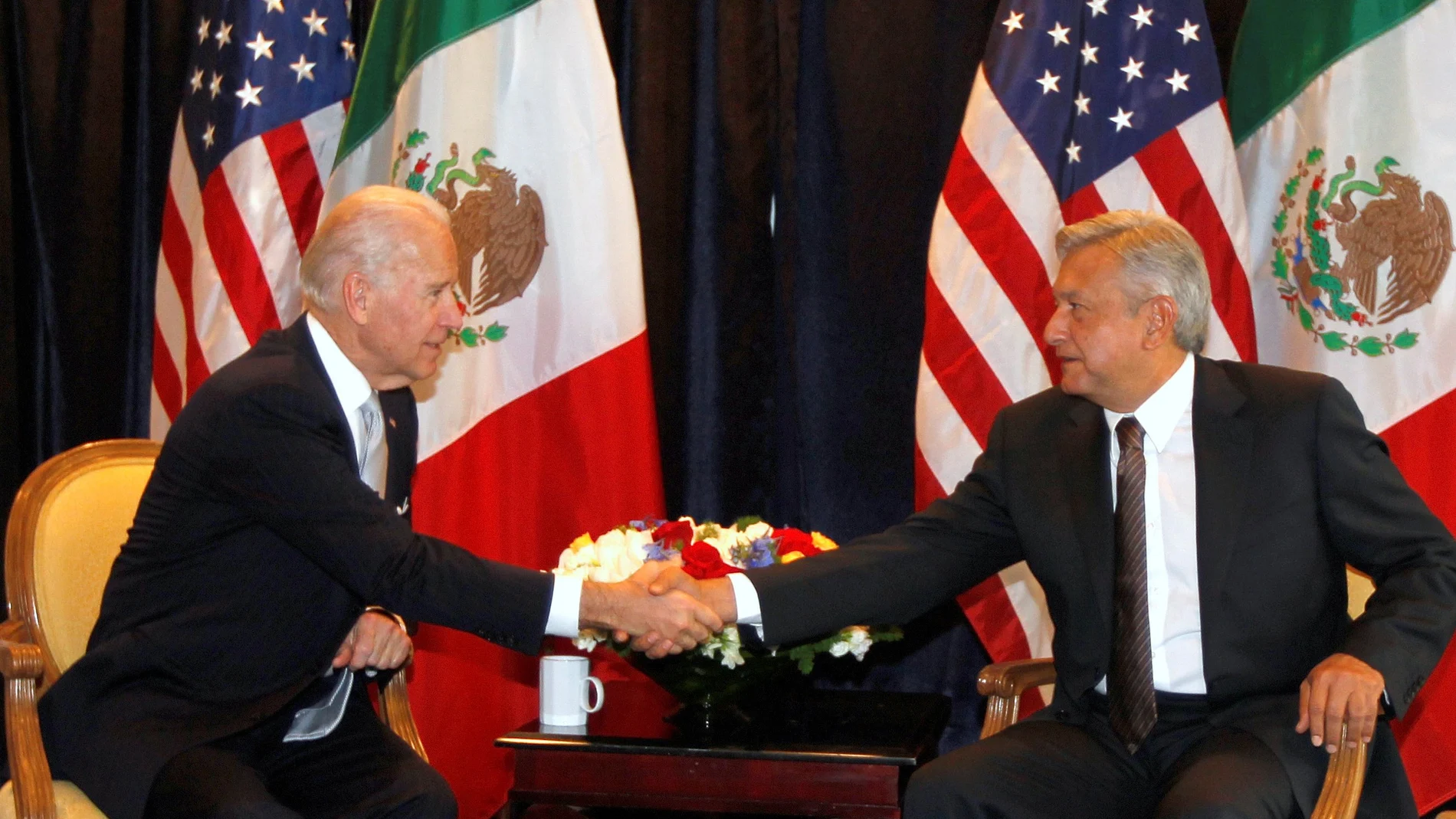 Joe Biden y López Obrador en un encuentro en 2012