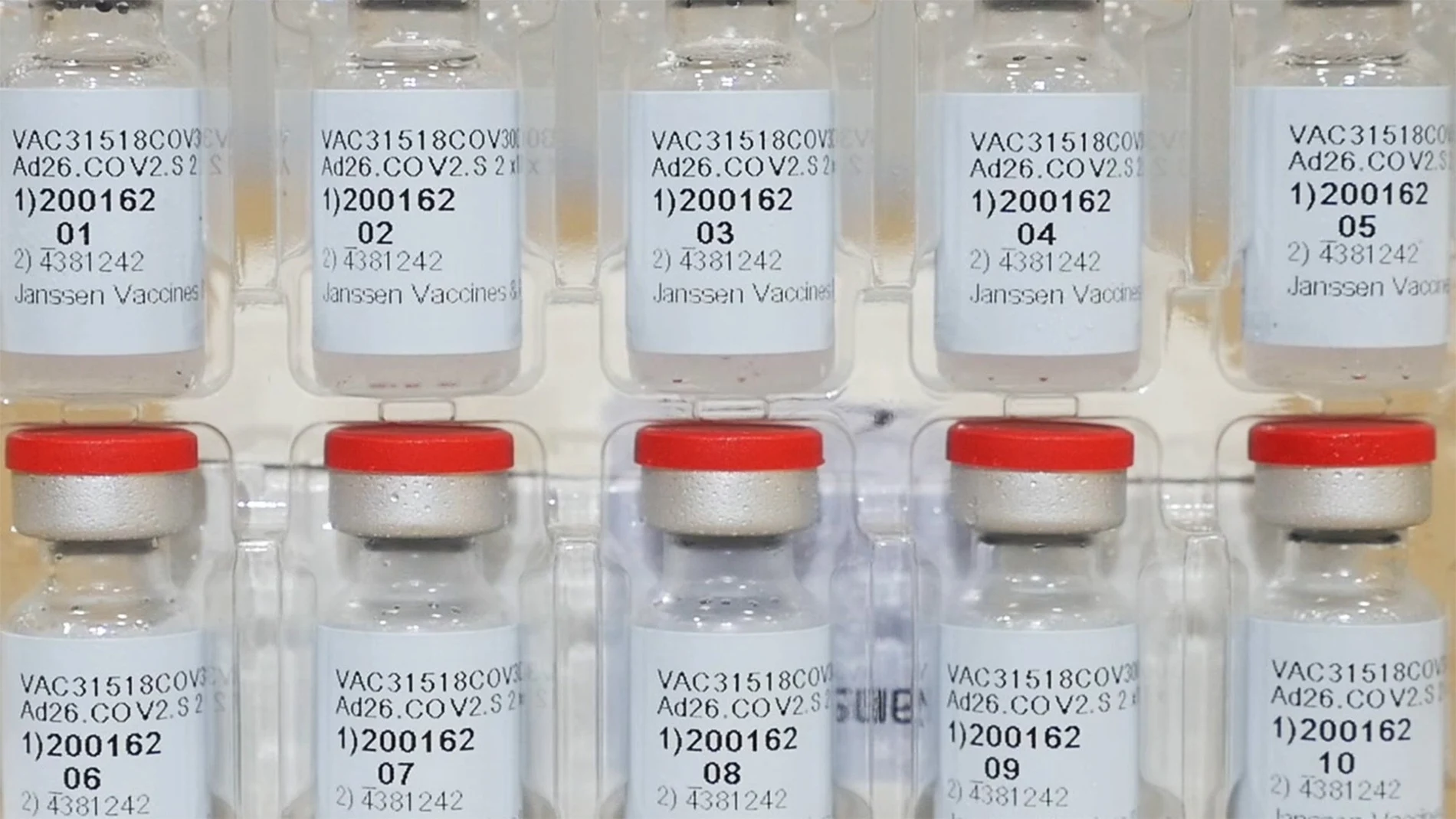 VIales de la vacuna contra la covid-19 de Janssen, filial de la farmacéutica de Johnson & Johnson