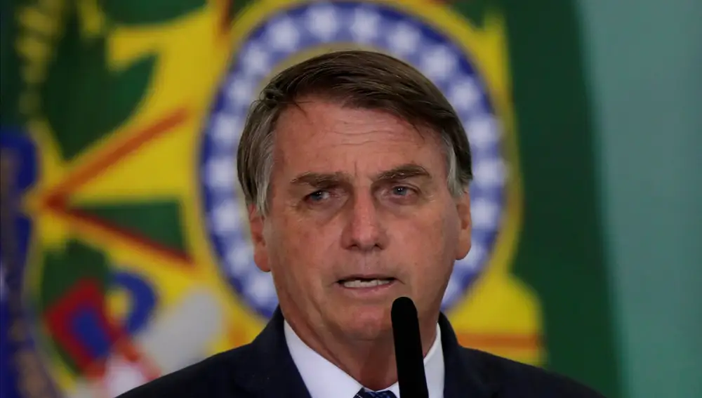 El presidente brasileño Jair Bolsonaro habla durante un evento en Brasilia