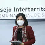 La ministra de Sanidad, Carolina Darias, tras ofrecer una rueda de prensa después de la reunión del Consejo Interterritorial del Sistema Nacional de Salud, en Madrid EUROPA PRESS/R.Rubio.POOL