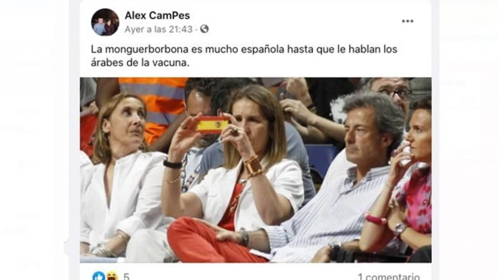 Tweet de Alejandro Campillo en facebook, que a estas horas ya no existe