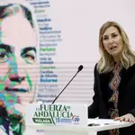 La vicesecretaria general de la Organización del Partido Popular Ana Beltrán durante su intervención este domingo en el XIII Congreso provincial del PP de Málaga. EFE/Jorge Zapata