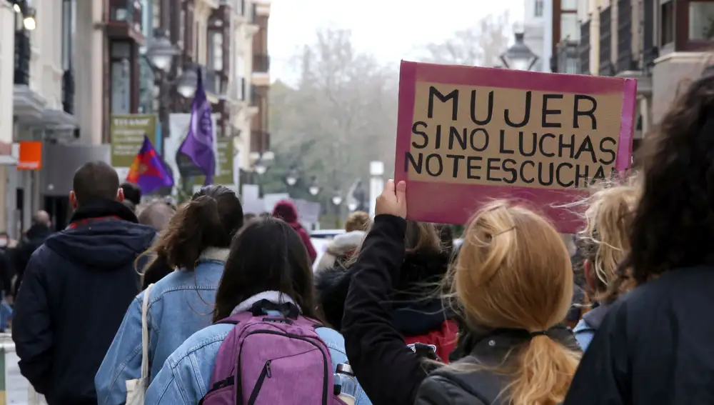 Manifestación por las calles de Valladolid en el Día de la Mujer