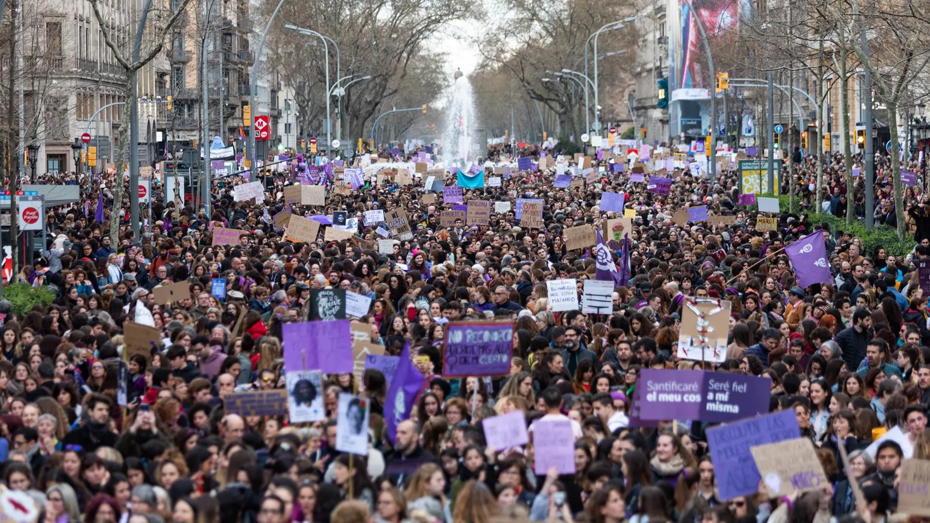 Imagen de la manifestación del 8 de marzo del año pasado en Barcelona