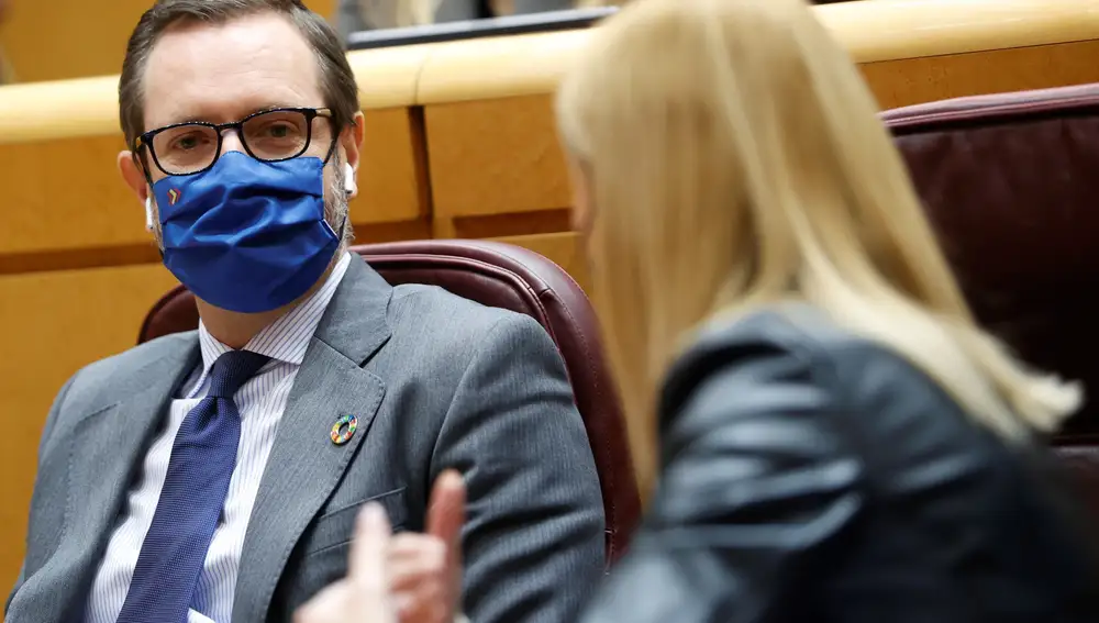 MADRID, 09/03/2021.- El senador del Partido Popular Javier Maroto, en la sesión de control al Gobierno que se celebra este martes en el Senado.- EFE/Mariscal