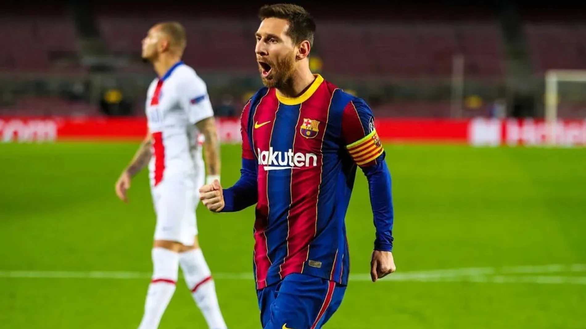 Messi celebra el gol que marcó al PSG en la ida. Después vendría el calvario: 1-4