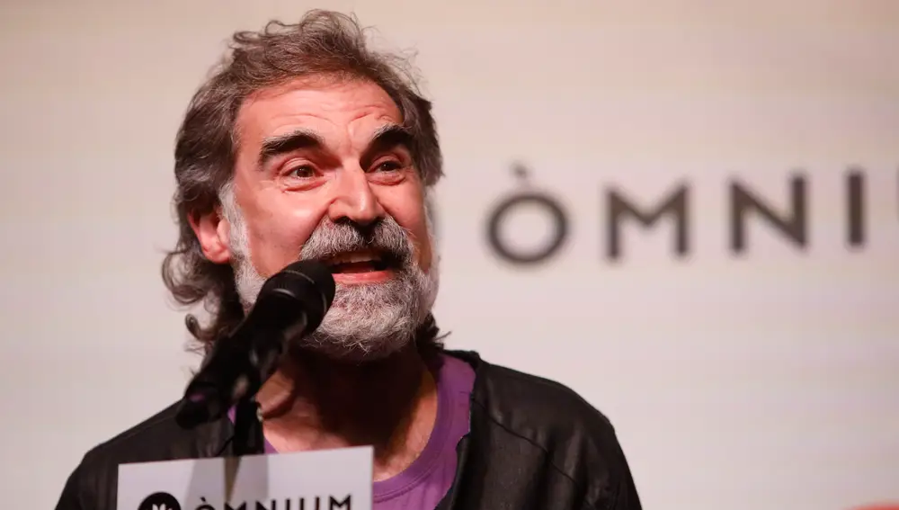 El presidente de Òmnium Cultural, Jordi Cuixart, en un acto al volver a la cárcel de Lledoners