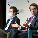 Aznar, ayer, durante un acto en Madrid en el que se refirió a la situación del PP