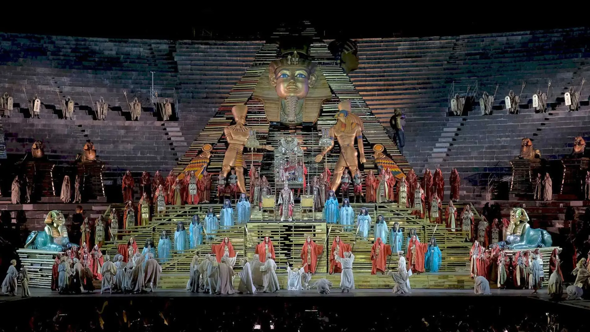 Imagen de la representación de "Aída", en el Festival de Verona de 2018