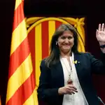 Laura Borràs de JxCat, en su lugar de la Mesa en el hemiciclo tras elegida nueva presidenta de la cámara catalana