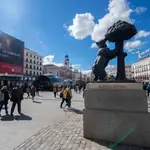 Ambiente en la Puerta del Sol de la capital