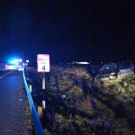 Imagen de uno de los dos vehículos siniestrados en la ZA-20