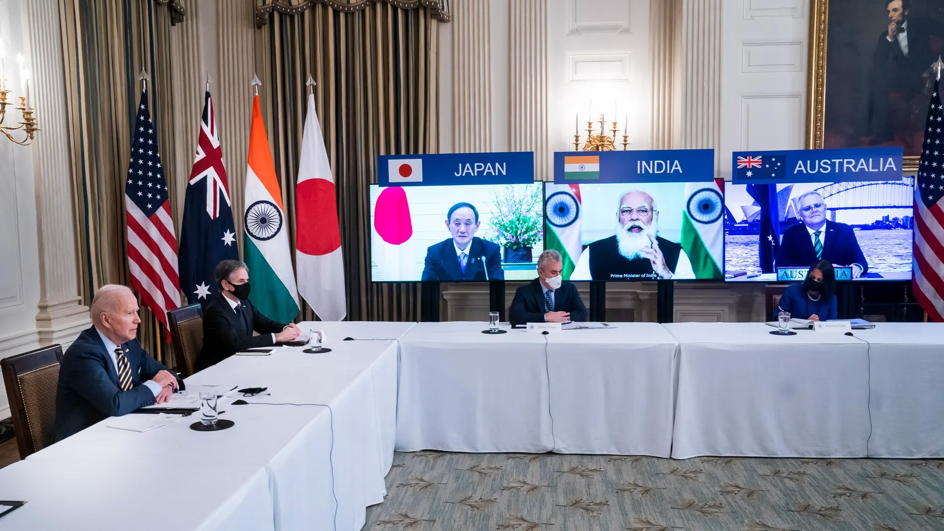 Videoconferencia de los mandatarios de EEUU, India, Australia y Japón