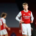 Martin Odegaard con el Arsenal.