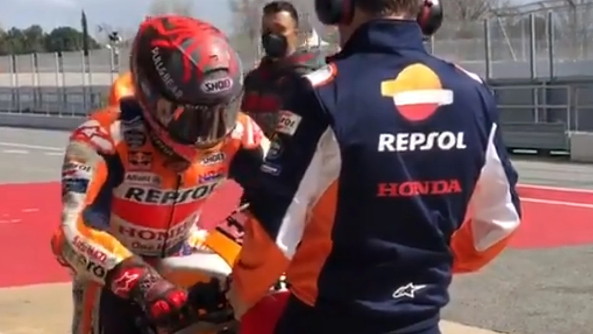 Marc Márquez, entrenando en el circuito de Montmleló