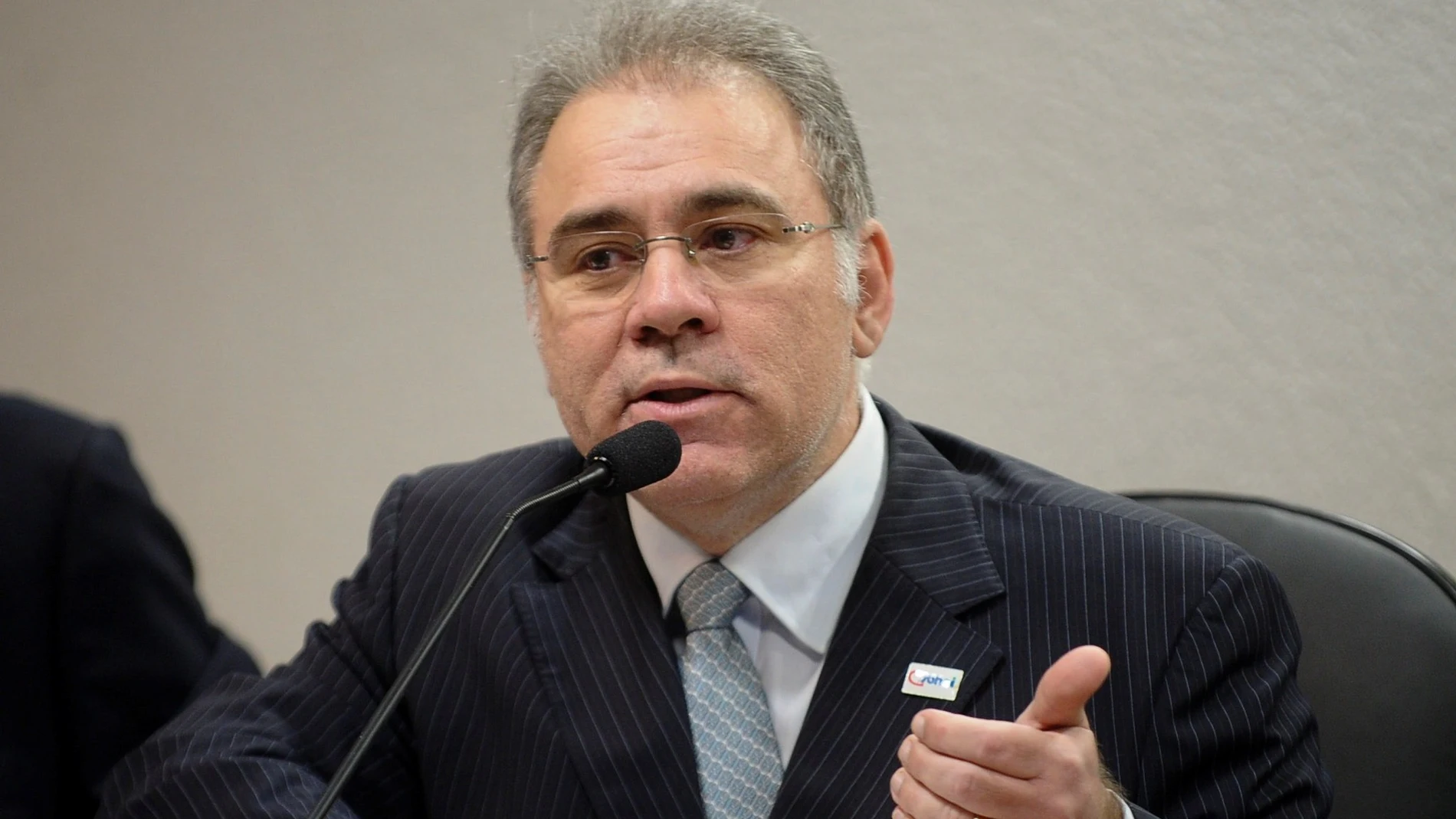 El nuevo ministro de Salud de Brasil, Marcelo Queiroga, durante una intervención