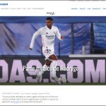 Noticia publicada en la web del Real Madrid en la que se informaba de una falsa lesión de Rodrygo.