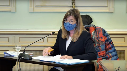La consellera de Salud, Patricia Gómez, durante su comparecencia parlamentaria.PARLAMENT IB17/03/2021
