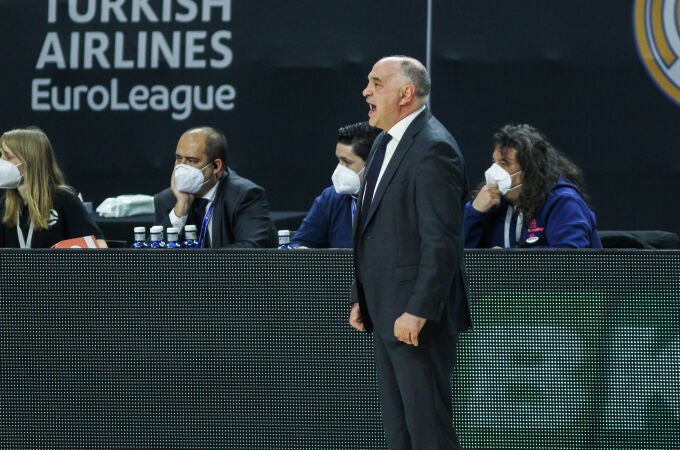 Pablo Laso, entrenador del Real Madrid, que ha ganado en la cancha del ASVEL