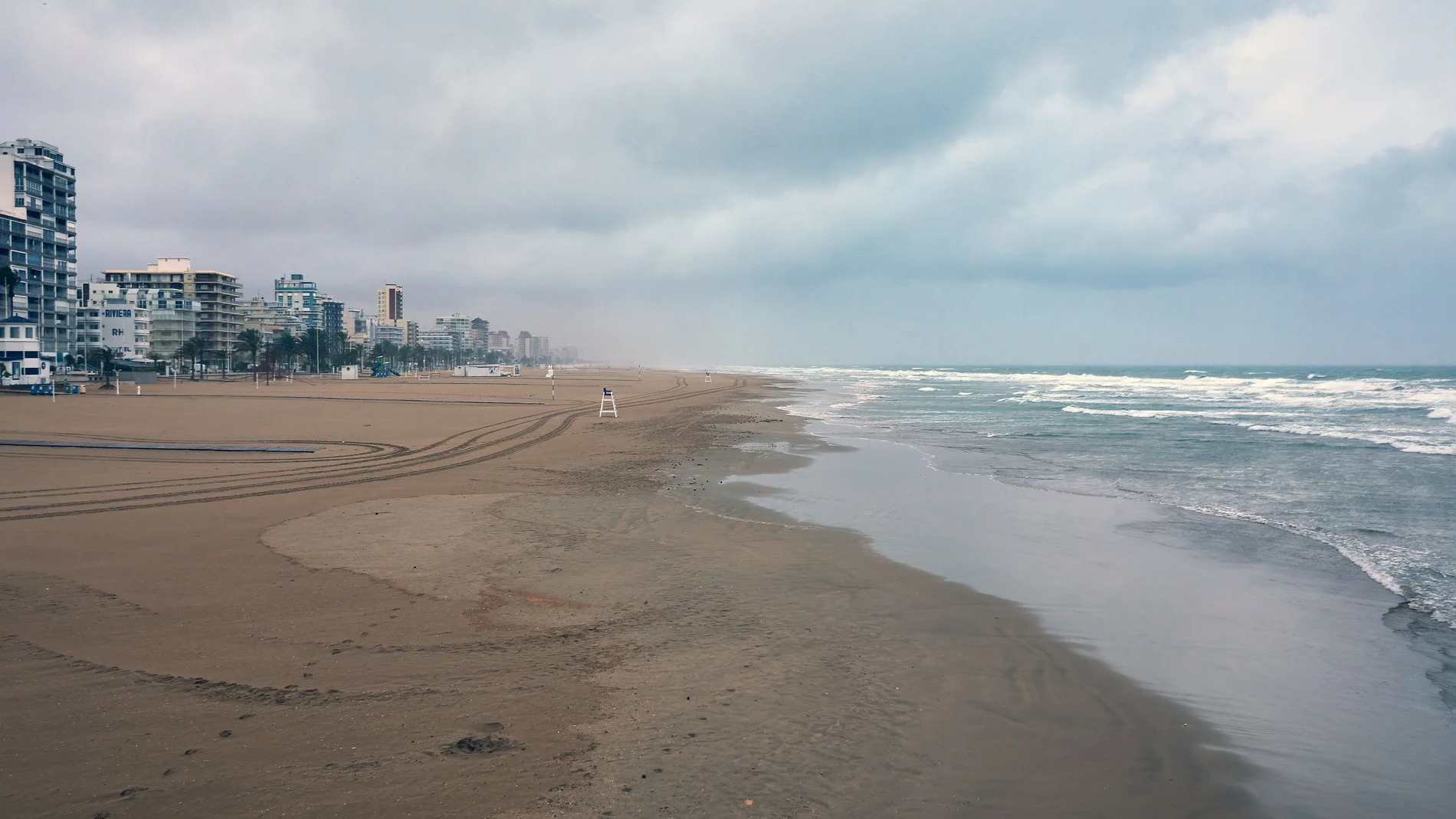 Imagen de la playa de Gandia (Valencia)