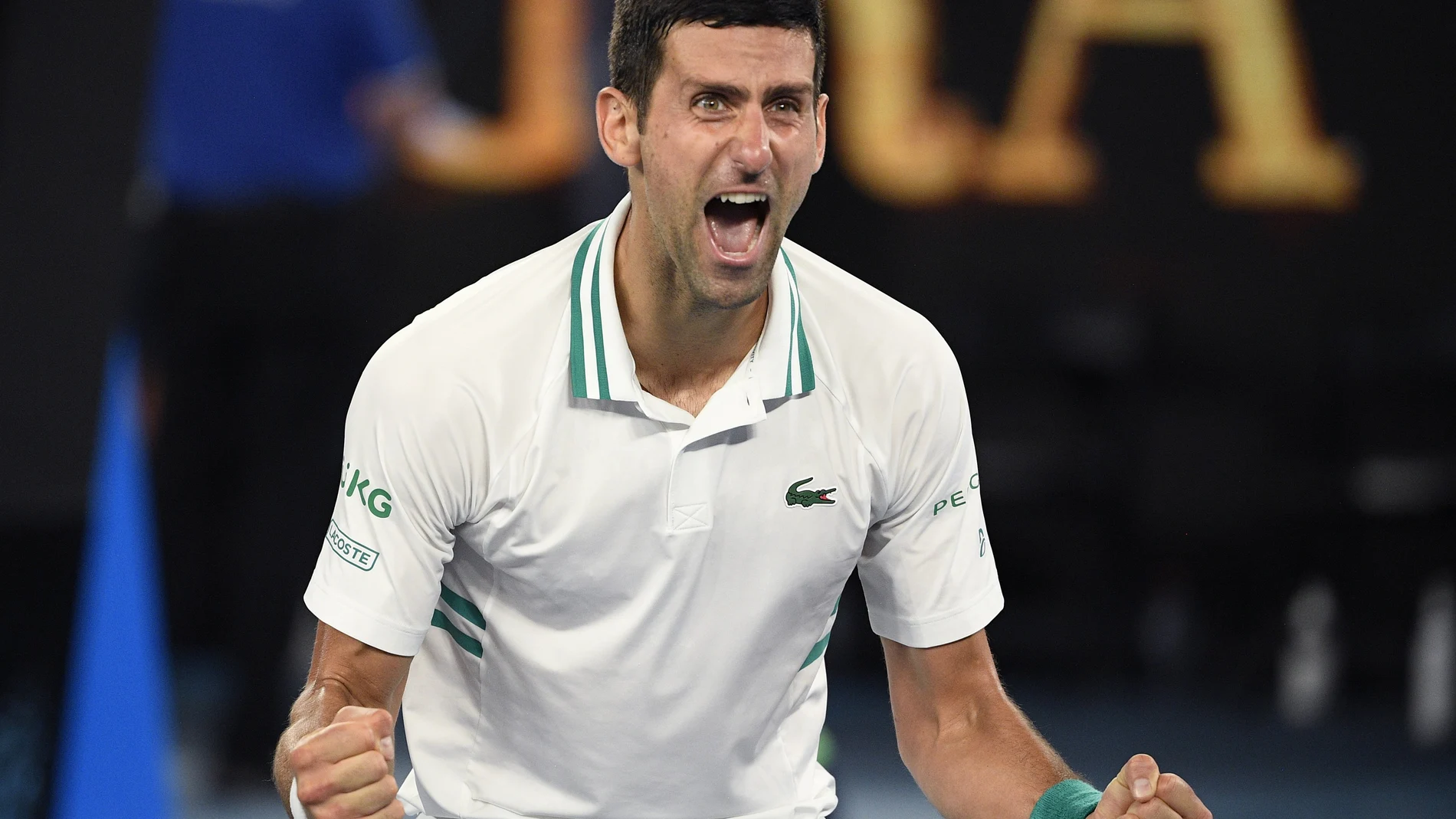 File-This Feb. 21, 2021, file photo shows Serbia's Novak Djokovic celebrating after defeating Russia's Daniil Medvedev in the men's singles final at the Australian Open tennis championship in Melbourne, Australia. No. 1-ranked Djokovic has pulled out of the upcoming Miami Open, joining Rafael Nadal and Roger Federer on the sideline. Djokovic says that with the current coronavirus restrictions, he needs to find balance in his time on tour and at home. (AP Photo/Andy Brownbill, File)