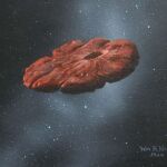 Reconstrucción de ‘Oumuamua realizada por William K. Hartmann en 2018 (No se trata de una reconstrucción hecha a tenor de los últimos artículos, como algunas fuentes parecen sostener)