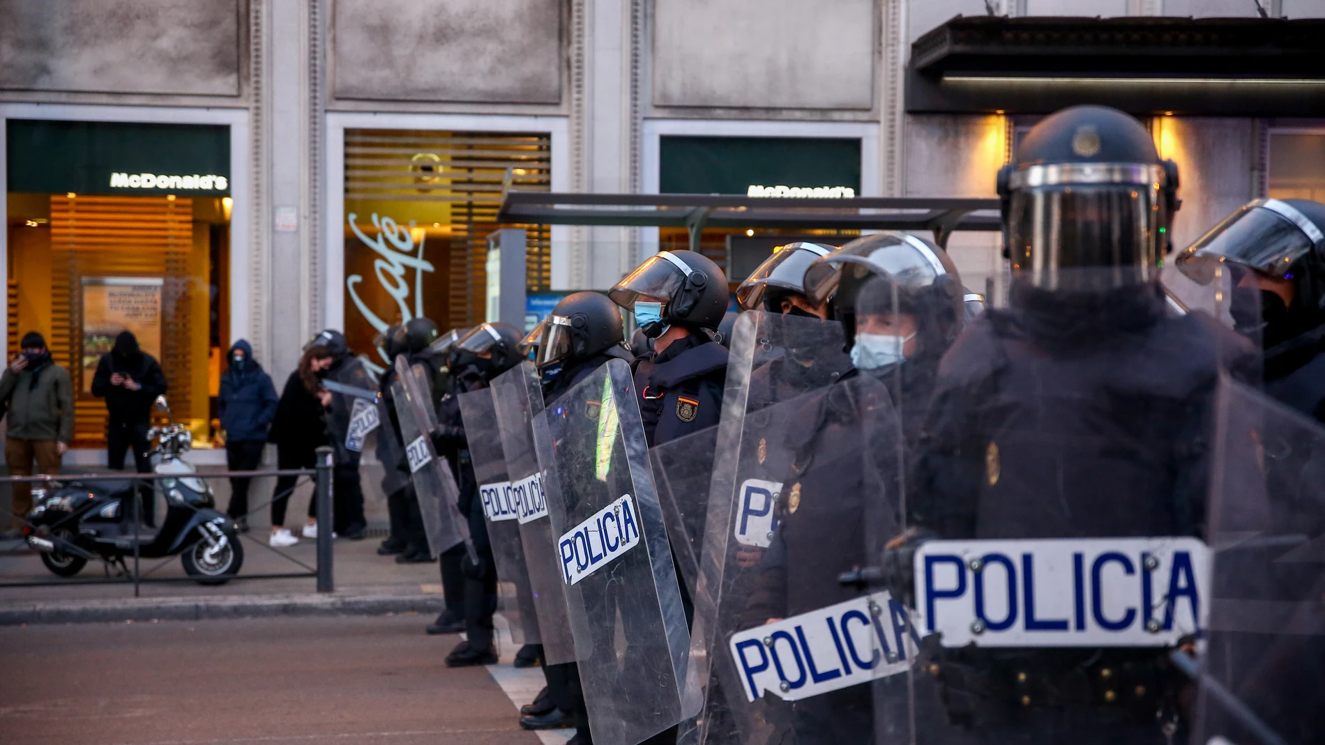 Agentes antidisturbios durante la manifestación del pasado sábado en Madrid Ricardo Rubio / Europa Pres