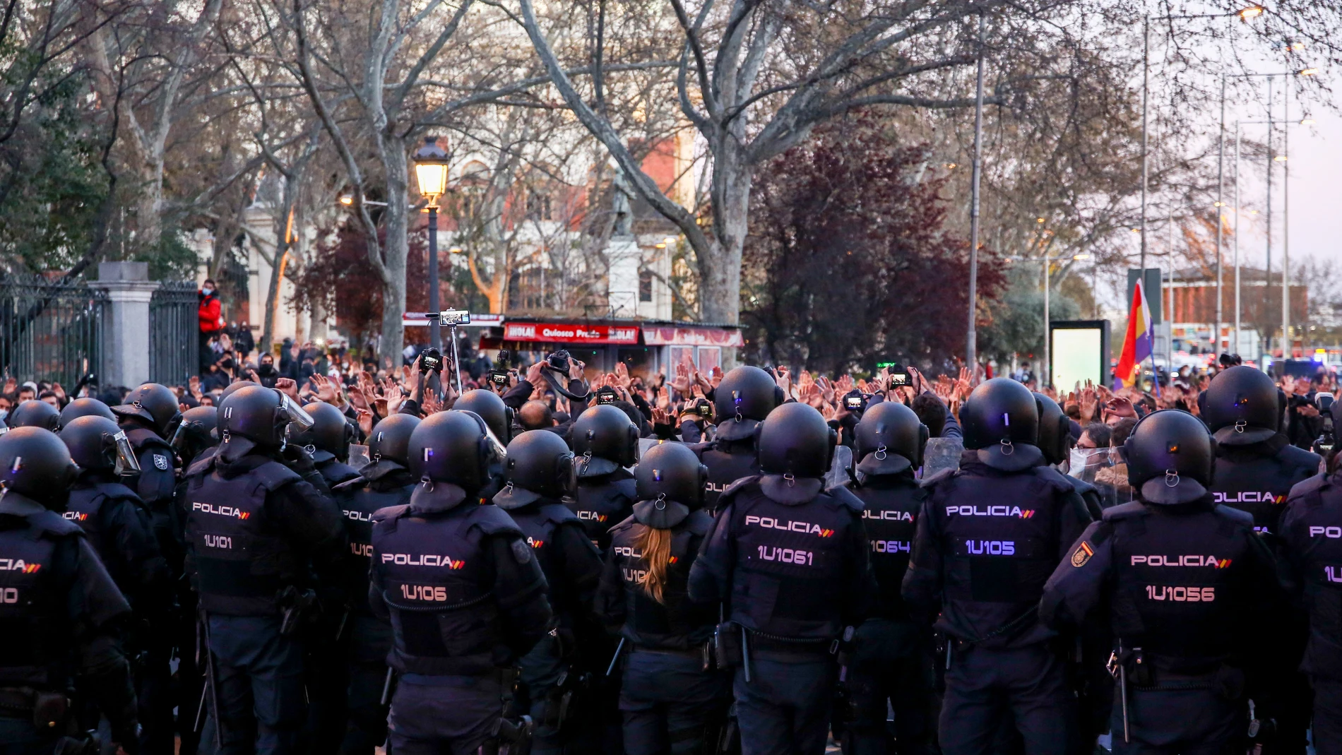 Despliegue policial ayer en Madrid. Ricardo Rubio, EP