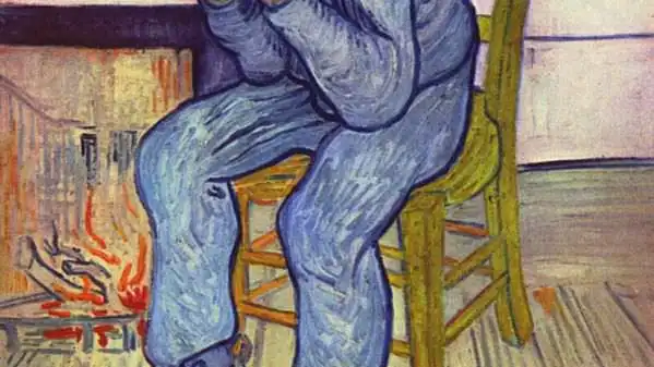 Óleo que Van Gogh pintó inspirándose en su grabado "En la puerta de la eternidad"