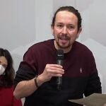 El líder de Unidas Podemos, y candidato morado a la Comunidad de Madrid, Pablo Iglesias