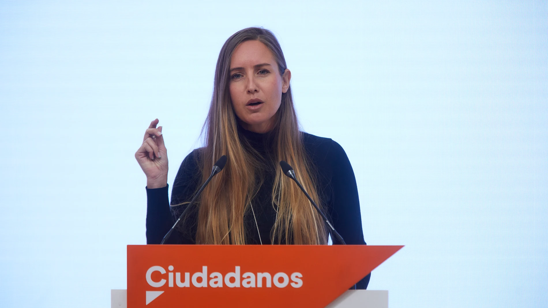 La portavoz adjunta de Ciudadanos (Cs), Melisa Rodríguez, ofrece una rueda de prensa tras la reunión del Comité Permanente del partido, en Madrid (España), a 22 de marzo de 2021.