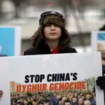 Una protesta contra la represión de la minoría uigur ante la embajada de China en Canadá el pasado mes de febrero