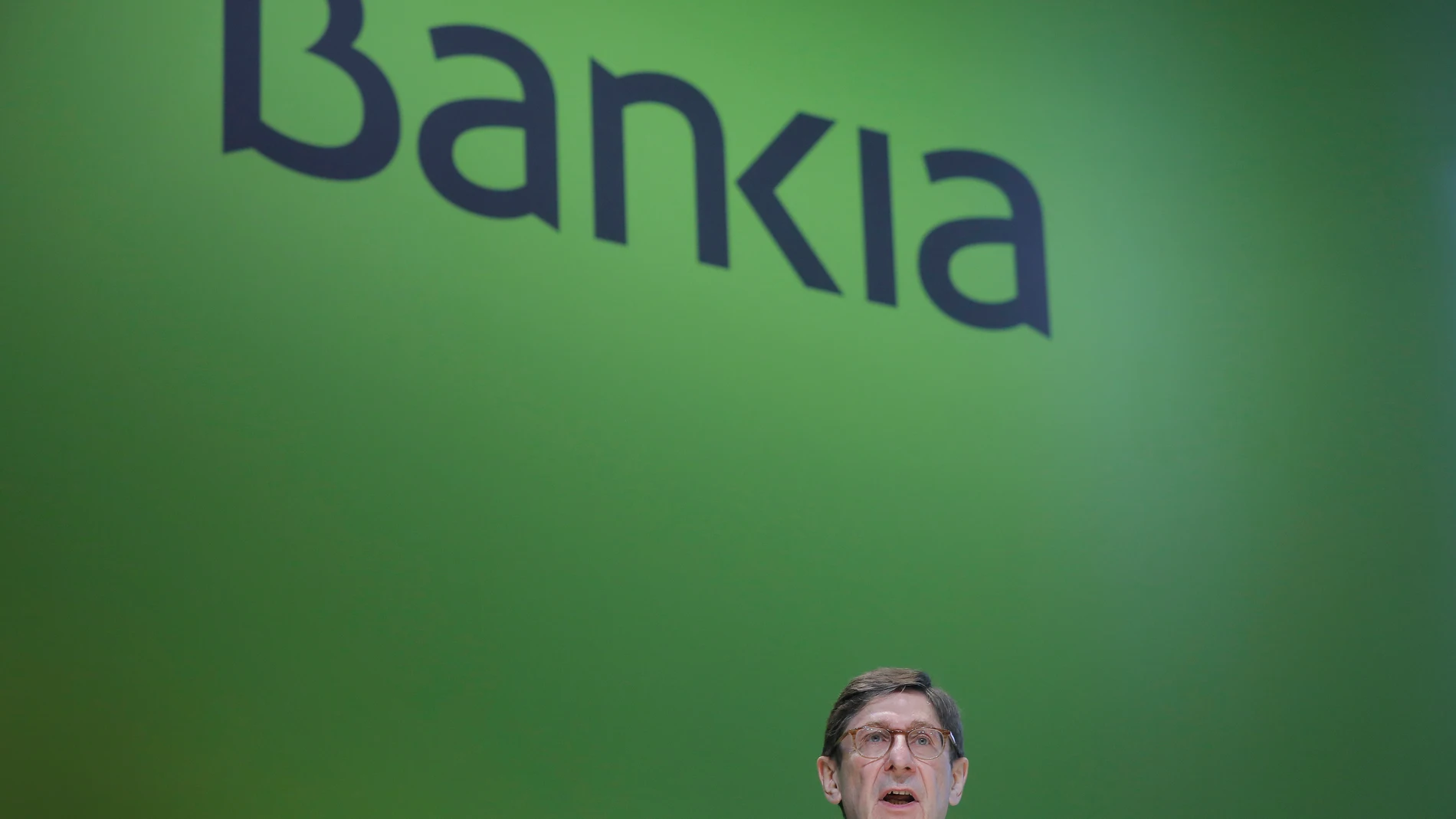 El presidente de Bankia, José Ignacio Goirigolzarri, interviene durante la Junta General Ordinaria de Accionistas de Bankia