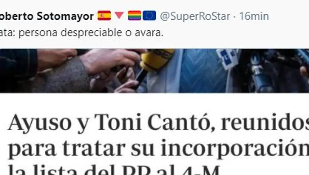 Insulto a Toni Cantó del atleta Roberto Sotomayor