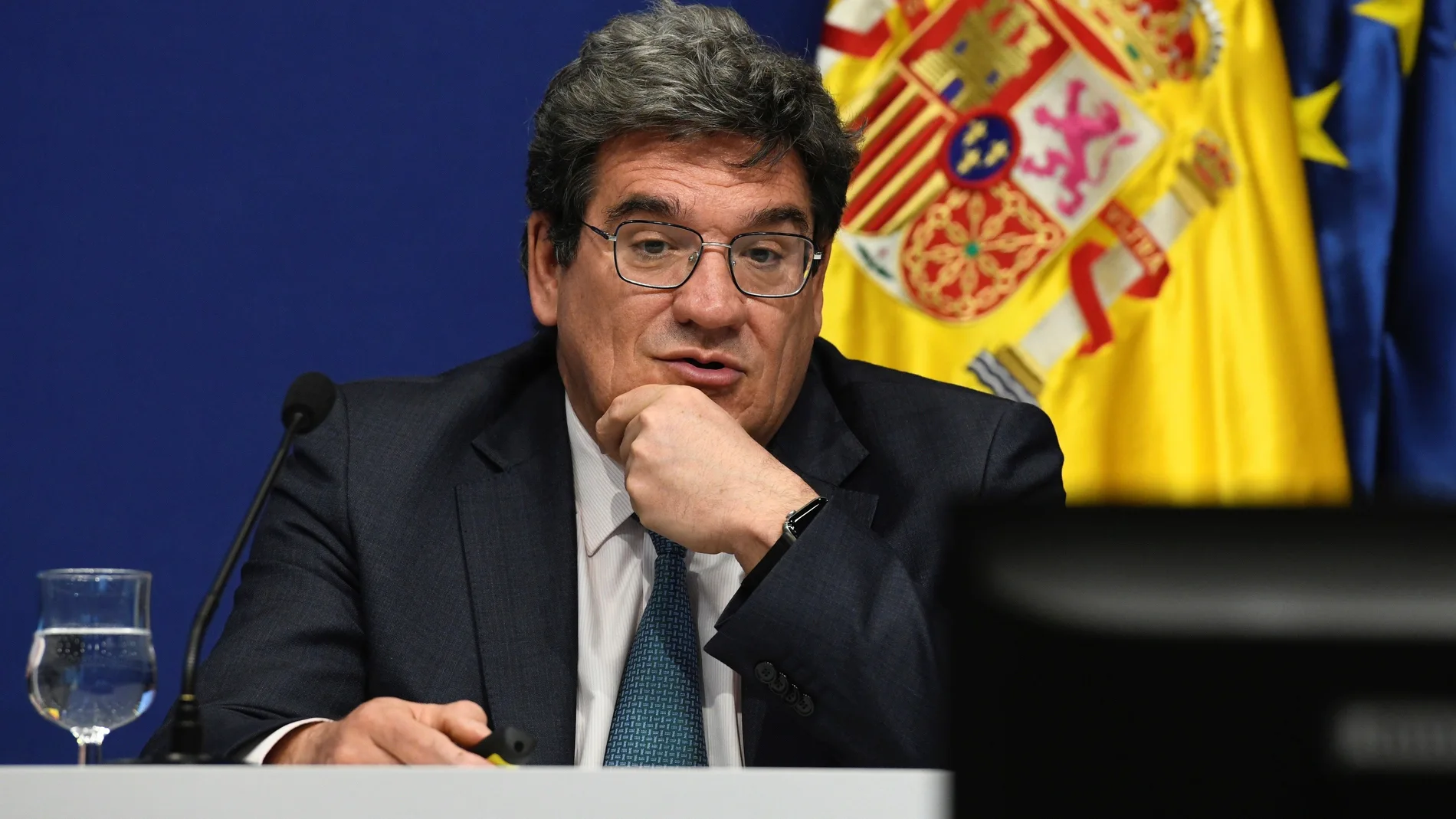 El ministro de Inclusión, Seguridad Social y Migraciones, José Luis Escrivá, presentando un balance estadístico de las medidas puestas en marcha por su ministerio durante la pandemia